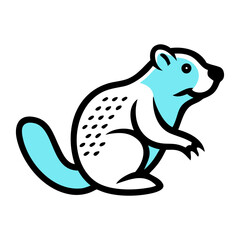 beaver doodle icon vector illustration