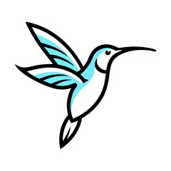 hummingbird doodle icon vector illustration