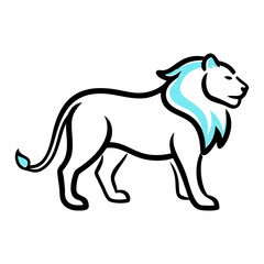 a lion doodle icon vector illustration