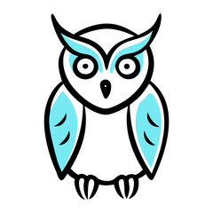 owl doodle icon vector illustration