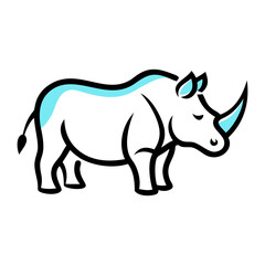 rhinoceros doodle icon vector illustration