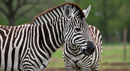 Fototapeta premium Majestic Zebras in African Savanna Wildlife Photography