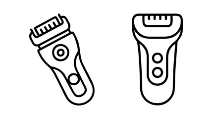 electric shaver icon, electronics line art, electronics vector - simple black line art icon of electric shaver perfect for logos, and electronics-themed designs.