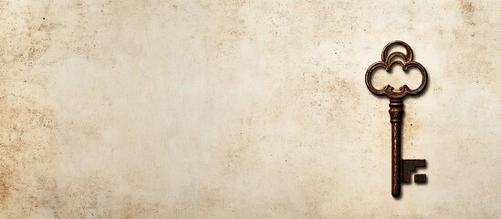 Antique Key on Vintage Background: A Symbol of Mystery and Secrets
