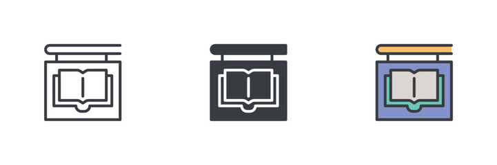 Obraz premium Library signboard icon