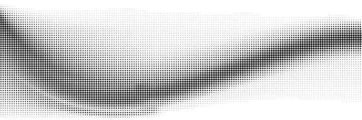 Halftone gradient. Dotted gradient, smooth dots spraying and halftones dot background seamless horizontal geometric pattern vector template set.