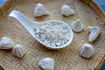 White clay filler, Soft-prepared chalk.  Thai tradition, Songkran festival