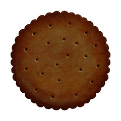 ココア味のビスケットの手描きイラスト