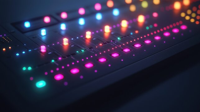 Creative technology lighting controls in action in a modern studio's dark environment