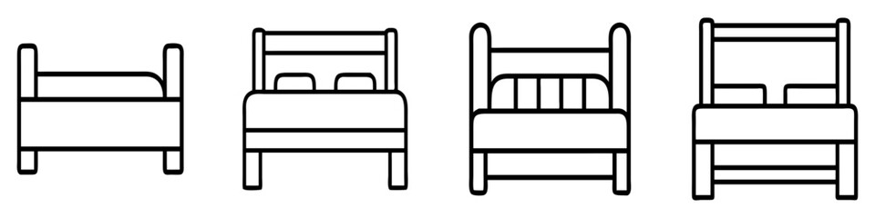 trundle bed icon, furniture line art, furniture vector - simple black line art icon of trundle bed perfect for logos, and furniture-themed designs.