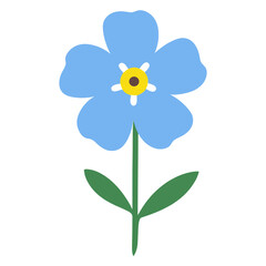 Fototapeta premium Blue flower illustration art minimalist vector