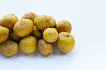 Raw fresh organic potatoes, Tiny potatoes