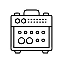 amplifier icon, electronics line art, electronics vector - simple black line art icon of amplifier perfect for logos, and electronics-themed designs.