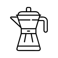 coffee maker icon, electronics line art, electronics vector - simple black line art icon of coffee maker perfect for logos, and electronics-themed designs.