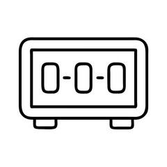 digital clock icon, electronics line art, electronics vector - simple black line art icon of digital clock perfect for logos, and electronics-themed designs.