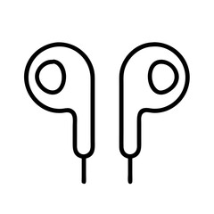 earbuds icon, electronics line art, electronics vector - simple black line art icon of earbuds perfect for logos, and electronics-themed designs.