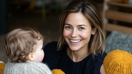 A joyful woman playing with children in a park, radiating happiness and warmth, perfect for family, childhood, and parenting-related themes.