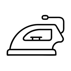 electric iron icon, electronics line art, electronics vector - simple black line art icon of electric iron perfect for logos, and electronics-themed designs.