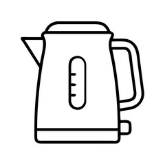 electric kettle icon, electronics line art, electronics vector - simple black line art icon of electric kettle perfect for logos, and electronics-themed designs.