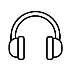 headphones icon, electronics line art, electronics vector - simple black line art icon of headphones perfect for logos, and electronics-themed designs.