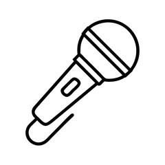 microphone icon, electronics line art, electronics vector - simple black line art icon of microphone perfect for logos, and electronics-themed designs.