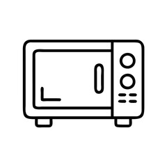 microwave oven icon, electronics line art, electronics vector - simple black line art icon of microwave oven perfect for logos, and electronics-themed designs.