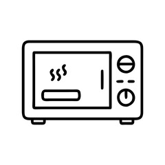 microwave oven icon, electronics line art, electronics vector - simple black line art icon of microwave oven perfect for logos, and electronics-themed designs.