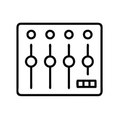 mixer console icon, electronics line art, electronics vector - simple black line art icon of mixer console perfect for logos, and electronics-themed designs.