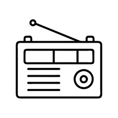 portable radio icon, electronics line art, electronics vector - simple black line art icon of portable radio perfect for logos, and electronics-themed designs.