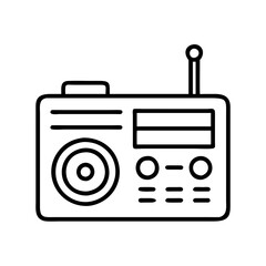 portable radio icon, electronics line art, electronics vector - simple black line art icon of portable radio perfect for logos, and electronics-themed designs.