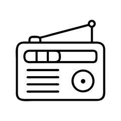 portable radio icon, electronics line art, electronics vector - simple black line art icon of portable radio perfect for logos, and electronics-themed designs.
