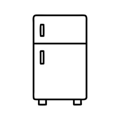 refrigerator icon, electronics line art, electronics vector - simple black line art icon of refrigerator perfect for logos, and electronics-themed designs.
