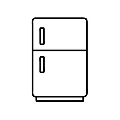 refrigerator icon, electronics line art, electronics vector - simple black line art icon of refrigerator perfect for logos, and electronics-themed designs.