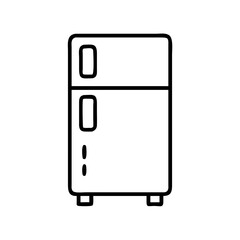 refrigerator icon, electronics line art, electronics vector - simple black line art icon of refrigerator perfect for logos, and electronics-themed designs.