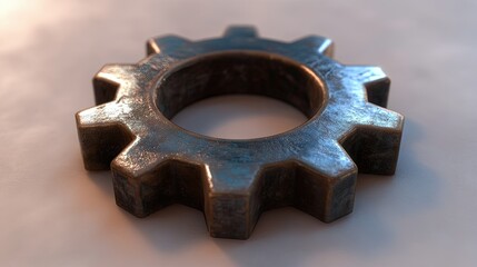 Close-up of a Weathered Metal Gear