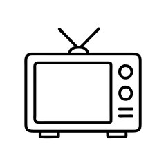 television icon, electronics line art, electronics vector - simple black line art icon of television perfect for logos, and electronics-themed designs.