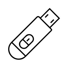 usb flash drive icon, electronics line art, electronics vector - simple black line art icon of usb flash drive perfect for logos, and electronics-themed designs.