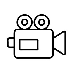 video camera icon, electronics line art, electronics vector - simple black line art icon of video camera perfect for logos, and electronics-themed designs.