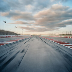 A dynamic view of a racing car leaving bold