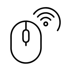 wireless mouse icon, electronics line art, electronics vector - simple black line art icon of wireless mouse perfect for logos, and electronics-themed designs.