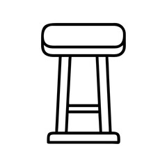 bar stool icon, furniture line art, furniture vector - simple black line art icon of bar stool perfect for logos, and furniture-themed designs.