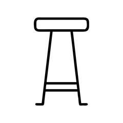 bar stool icon, furniture line art, furniture vector - simple black line art icon of bar stool perfect for logos, and furniture-themed designs.