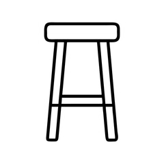bar stool icon, furniture line art, furniture vector - simple black line art icon of bar stool perfect for logos, and furniture-themed designs.