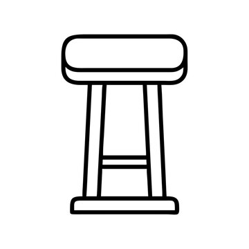 recommend clip art: bar stool icon, furniture line art, furniture vector - simple black line art icon of bar stool perfect for logos, and furniture-themed designs.
