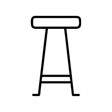 recommend clip art: bar stool icon, furniture line art, furniture vector - simple black line art icon of bar stool perfect for logos, and furniture-themed designs.