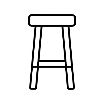 recommend clip art: bar stool icon, furniture line art, furniture vector - simple black line art icon of bar stool perfect for logos, and furniture-themed designs.