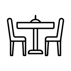 bistro table icon, furniture line art, furniture vector - simple black line art icon of bistro table perfect for logos, and furniture-themed designs.