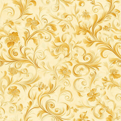 seamless pattern of golden yellow floral
