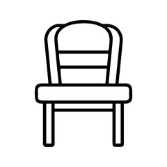 chair icon, furniture line art, furniture vector - simple black line art icon of chair perfect for logos, and furniture-themed designs.