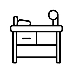 changing table icon, furniture line art, furniture vector - simple black line art icon of changing table perfect for logos, and furniture-themed designs.